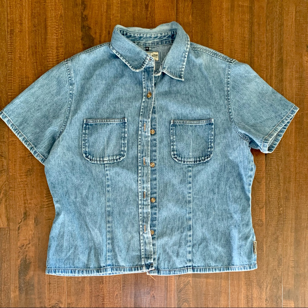 Pendelton Vintage Blue Denim Button Down Shirt Sz L